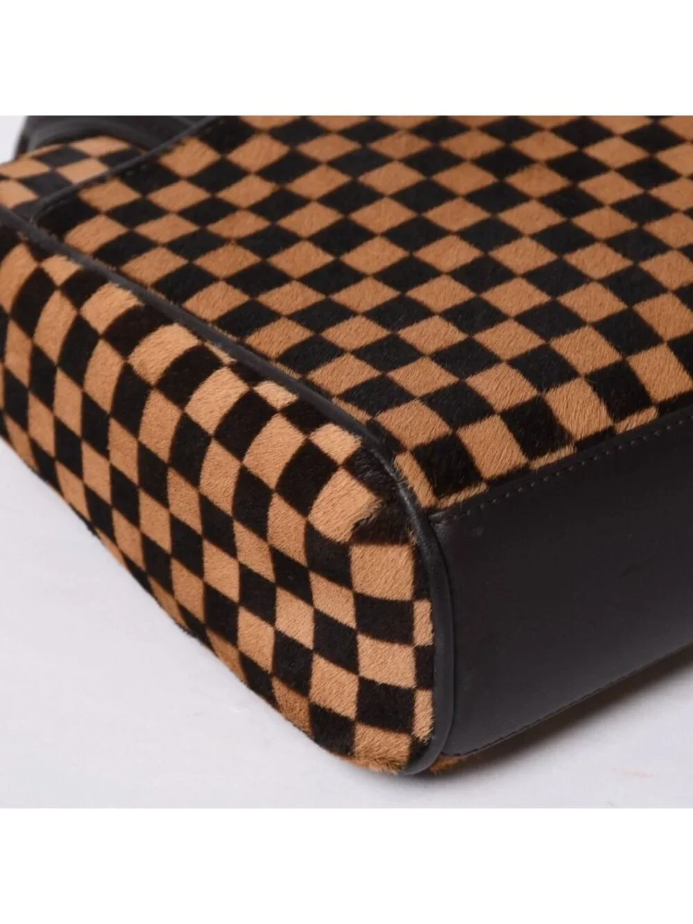 Louis Vuitton Lion Handbag Brown Leather Damier Sauvage Gold